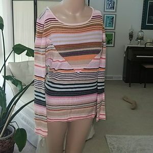 Striped multicolor pink sweater